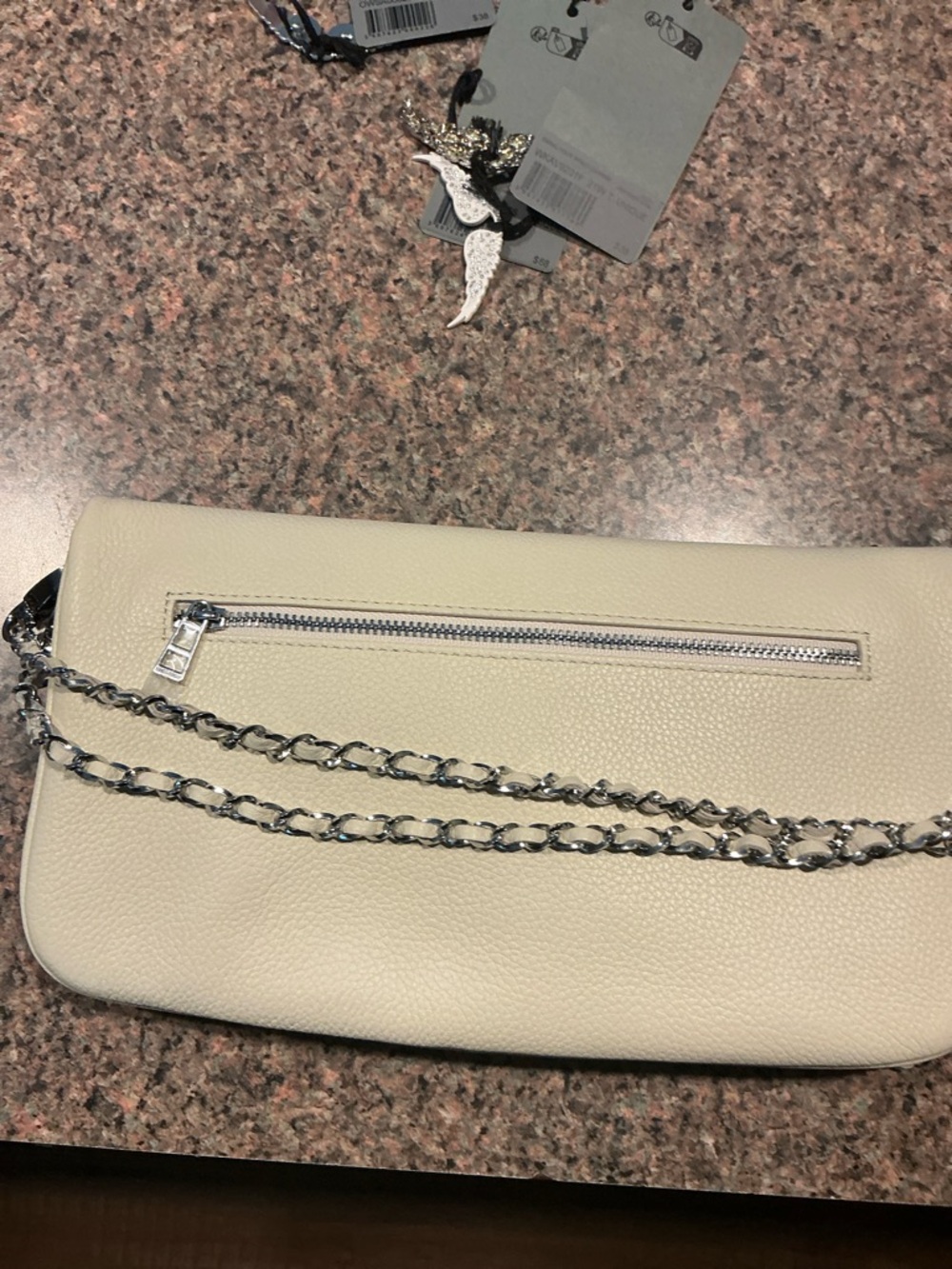 Zadig & Voltaire Rock Leather Shoulder Bag - Color Flash(Cream/Ivory) - Picture 13 of 16